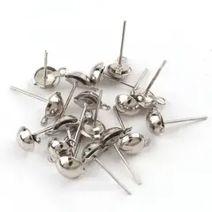 Пусеты/Заготовка для сережек, d 5 мм, 10 мм, серебро