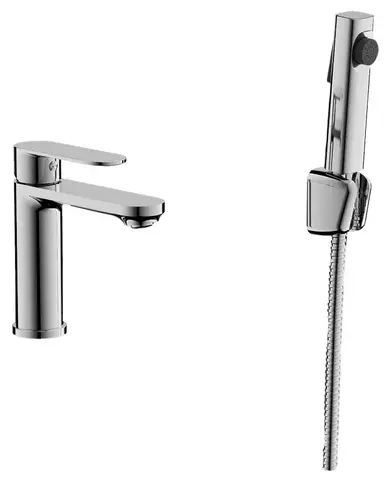 Смеситель для раковины BELZ B12713 с гигиенической лейкой латунь, хром