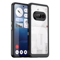 Двухкомпонентный прозрачный чехол для Nothing Phone 3a, боковые рамки мягкие черного цвета