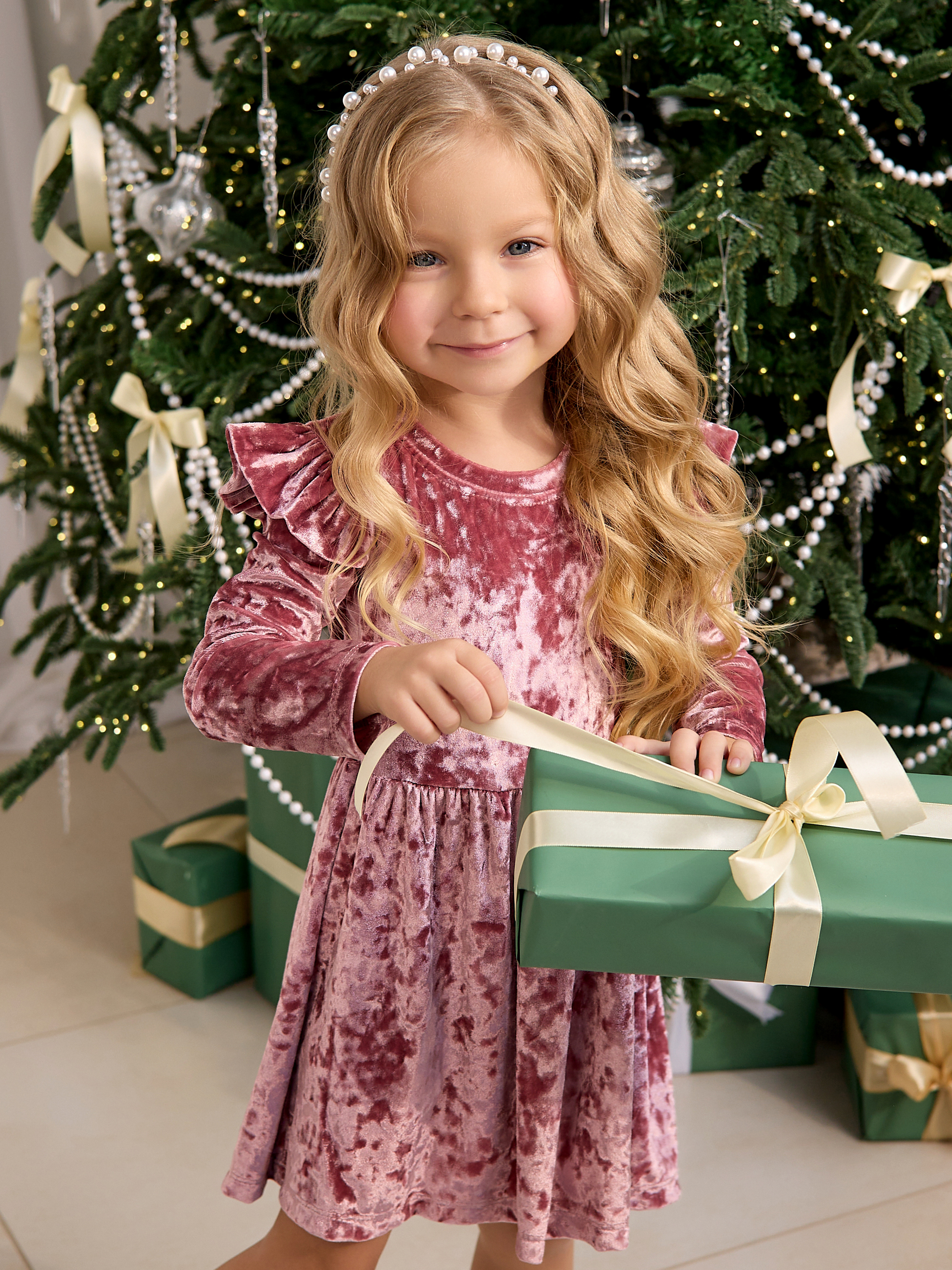 Платье Фея бархат роза