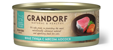 GRANDORF Филе тунца с лососем Для взрослых кошек 70 г