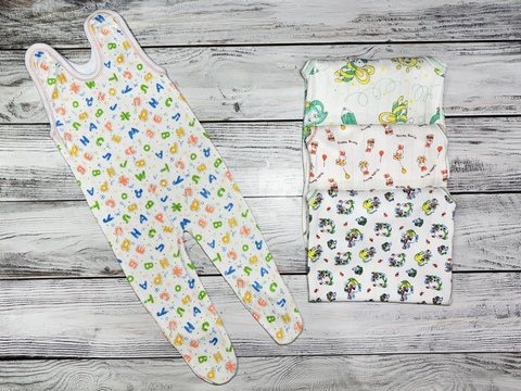 Ползунки с грудкой д\детей (интерлок) РАСПРОДАЖА