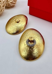 Серьги крупные сферы в стиле Schiaparelli цвет матовое золото