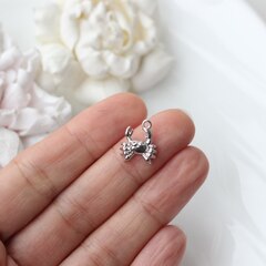 Подвеска Краб с фианитами 15*12 мм, родий, П154