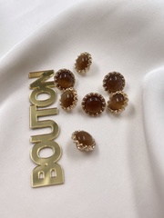 Пуговицы коричневые ажурный металл