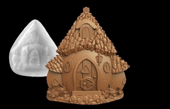 Силиконовый молд № 426 домик Грибы 2 D ( серия домики для гномов и фей)