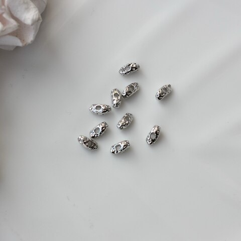 Бусина разделитель (спейсер) фриформ, 7*3 мм, родий, 10 штук. Р084