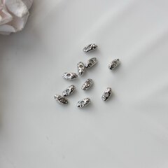 Бусина разделитель (спейсер) фриформ, 7*3 мм, родий, 10 штук. Р084