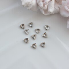 Бусина разделитель (спейсер) треугольные, 6*2 мм, родий, 10 штук, Р040