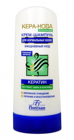 Floresan KERA-NOVA Крем-шампунь ежедневный, для нормальных волос с экстрактом крапивы, 400мл