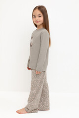 пижама  для девочки  К 1623/пыльно-оливковый,полевые цветы