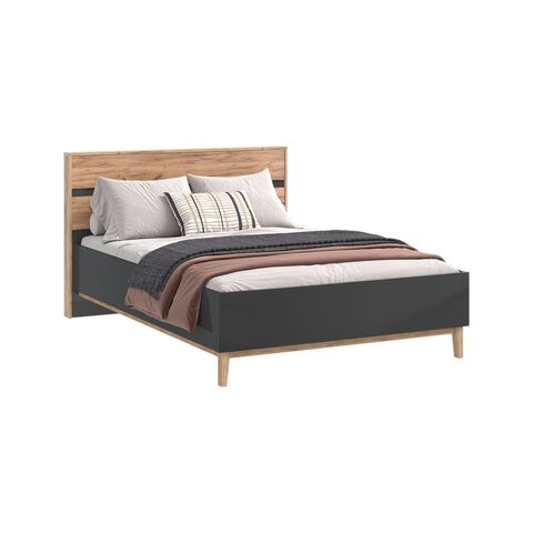 Кровать Кельн 1,4м (Графит, Дуб Крафт )