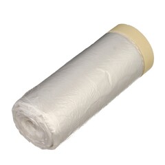 09-0-011 Пленка защитная с клейкой малярной лентой, прозрачная, HDPE, рулон 1,1х25м, толщина 8мкм РемоКолор
