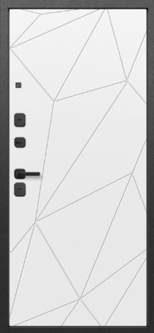 Теплая дверь входная Феррони 9 см Геометрия эмалит белый, 2 замка, 1,4 мм металл, (черный сатин/коньяк орех каньон+белый эмалит) #2