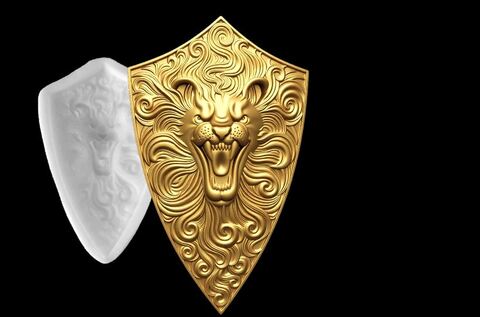 Силиконовый молд № 446 Щит Лев -2