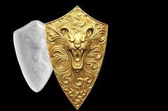 Силиконовый молд № 446 Щит Лев -2