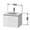 Duravit L-Cube Тумба подвесная под раковину # 234453, 1 выдвижное отделение, 400x520x421мм, цвет White High Gloss LC613402222