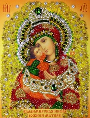 И-6а Набор для вышивания хрустальными камнями Богородица "Владимирская"