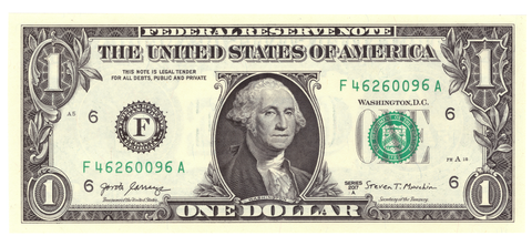 [SALE] Банкнота США 1 доллар UNС (год случайный)