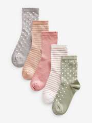 Носки хлопоквые для девочки Next D86-401, 5 шт., Розовый, Бежевый, Хаки