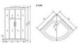 Timo Comfort T-8809 Fabric Glass душевая кабина (90*90*220), шт