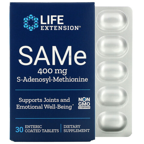 Life Extension SAMe 400 мг 30 enteric-coated вег.таблеток