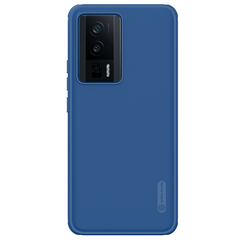 Усиленный чехол синего цвета от Nillkin для Xiaomi Poco F5 Pro (Redmi K60, K60 Pro), серия Super Frosted Shield Pro