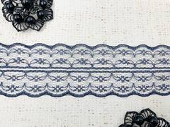 Кружево-трикотаж, ш. 4.5 см, тёмно-синий