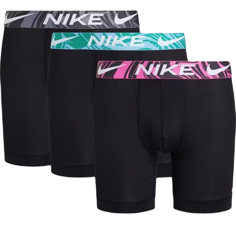 Боксерки теннисные Nike Dri-Fit Essential Micro Boxer Brief 3P - black/aqua blue/laser fuchsia/clay