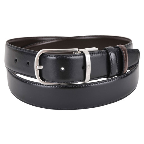 Ремень мужской Piquadro C11, чёрный/коричневый, кожа натуральная (CU3049C11/NM)