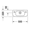 Duravit D-Code Раковина для рук с перел., с 1 отв. под смес. справа, 500x220мм, Цвет: Белый 7065000082