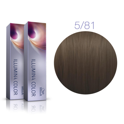 Wella Professional Illumina Color 5/81 (Светло-коричневый, жемчужно-пепельный) - Стойкая крем-краска для волос