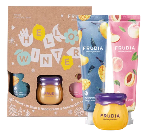 FRUDIA Подарочный набор Зимний Hello Winter / Honey Lip Balm & Hand Cream Gift Set