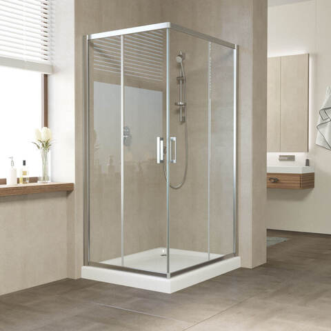 Vegas Glass 120x110 ZS-F TUR NOVO 120*110 08 01 Душевой уголок профиль глянцевый хром, стекло прозрачное