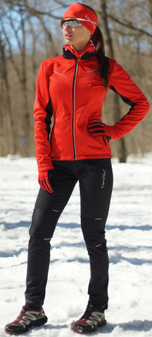 Женский утеплённый лыжный костюм Nordski Premium 2018 Red-black
