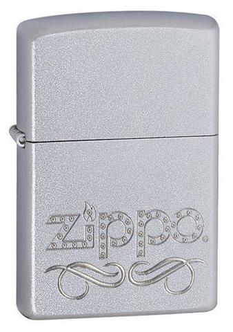 Зажигалка ZIPPO Classic Zippo Scroll Satin Chrome латунь/никель-хром (24335)