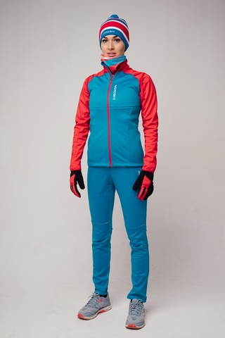 Утеплённый лыжный костюм Nordski Premium Blue/Red женский
