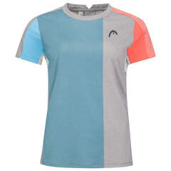 Женская теннисная футболка Head Padel Tech T-Shirt - grey/electric blue