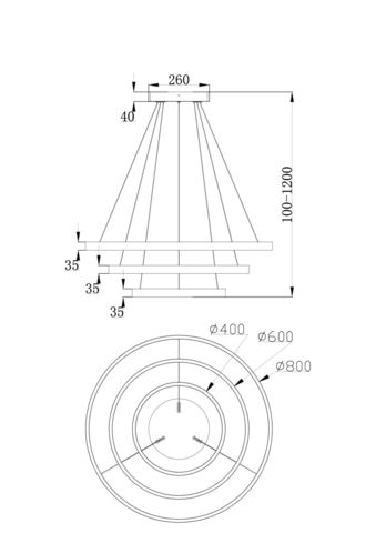 Подвесной светильник Technical Rim MOD058PL-L100B4K