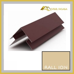 Угол наружный сложный 75мм RALL 1014-Слоновая кость 0,45мм 2м