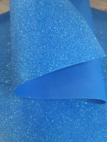 Фоамиран для творчества глиттерный с блестками 2,0мм/размер 50х50см/ цвет голубой (5шт)