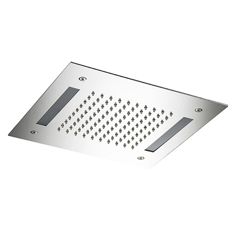 Almar E044172.MS Встраиваемый верхний душ 30х30 см, 1 тип струи, хромотерапия, цвет нержавеющая сталь глянцевая