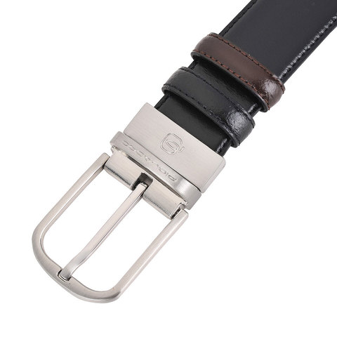 Ремень мужской Piquadro C11, чёрный/коричневый, кожа натуральная (CU3049C11/NM)