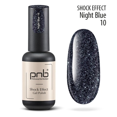 Гель-лак светоотражающий SHOCK EFFECT PNB 10 Night Blue 8 ml UV/LED