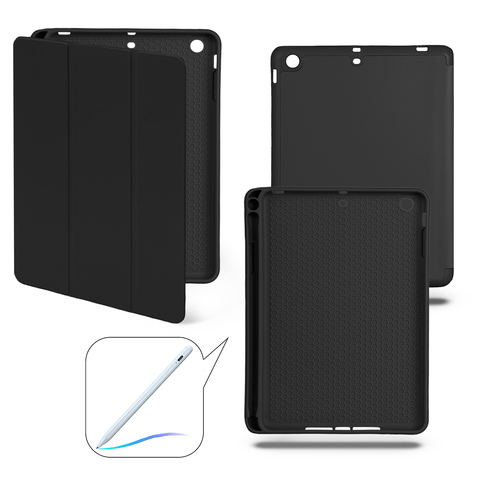 Чехол книжка-подставка Smart Case Pensil со слотом для стилуса для iPad Mini 1, 2, 3 (7.9") - 2012, 2013, 2014 (Черный / Black)