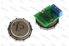 Кнопка (кнопочный модуль) ВКЛ13А-2-4П "25 этаж", круглая, красная подсветка, с кодом Брайля