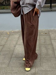 Шоколадные спортивные брюки из велюра