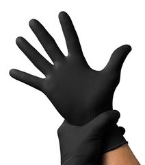 Перчатки черные нитриловые