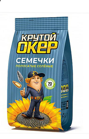Семечки Крутой Окер полосатые с солью 70г, шт