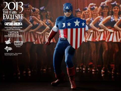 Фигурка Капитан Америка Звездно-полосатый флаг из фильма Первый мститель Hot Toys 1/6